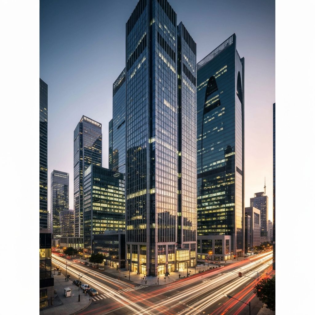 Modern financial district